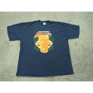 McCafé Mango Pineapple Smoothie T Shirt Mens 2XL Short Sleeve Gildan Blue